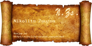 Nikolits Zsuzsa névjegykártya
